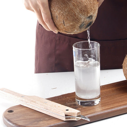 Multifunctional Stainless Steel Coconut Shell Opener With Wooden Handle Coconut Meat Knife Kitchen Gadgets