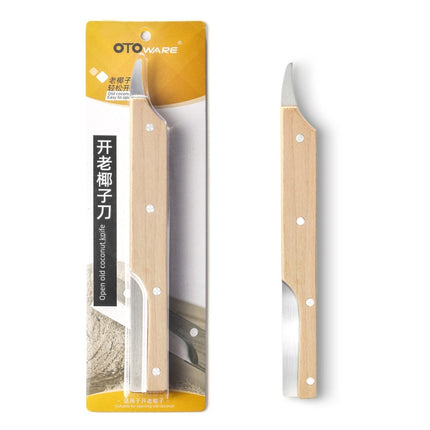 Multifunctional Stainless Steel Coconut Shell Opener With Wooden Handle Coconut Meat Knife Kitchen Gadgets