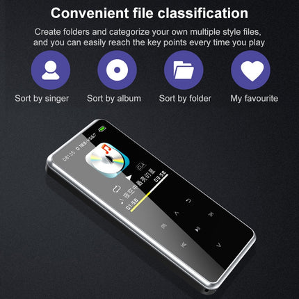 Reproductor MP3 portátil con pantalla táctil y Bluetooth, grabador de libros electrónicos, 4 GB, 8 GB, 16 GB, 32 GB