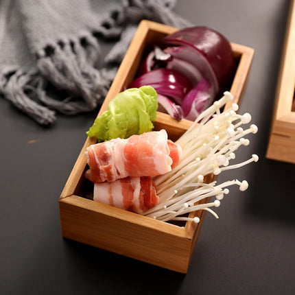 Hot Pot Bamboo Plate Compartmental Platter Vegetable Wood Tray Set, Large Nine Grid Plate, Six Grid Plate, Large Four Grid Bamboo Plate, Medium Four Grid Bamboo Plate, Small Four Grid Bamboo Plate, Three Grid Bamboo Plate, Two Grid Plate���������������...