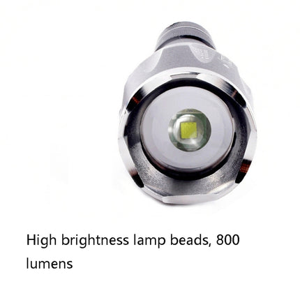 Telescopic Zoom Strong Light Flashlight Strong Magnetic Rechargeable LED Flashlight, Silver Head (No Battery, No Charger), Black Head (No Battery, No Charger), Silver Head (With Battery, EU Plug Charger), Black Head (With Battery, EU Plug Charger)