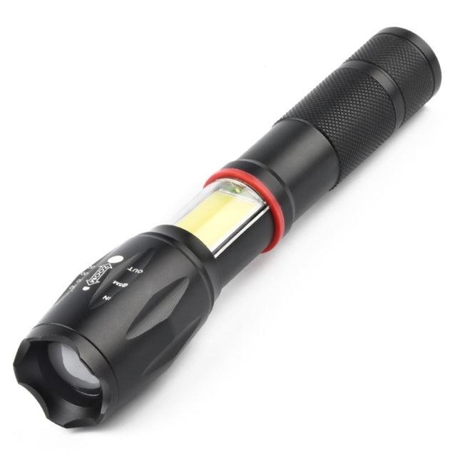Telescopic Zoom Strong Light Flashlight Strong Magnetic Rechargeable LED Flashlight, Silver Head (No Battery, No Charger), Black Head (No Battery, No Charger), Silver Head (With Battery, EU Plug Charger), Black Head (With Battery, EU Plug Charger)
