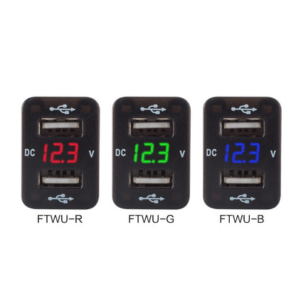 Car Charger Original Hole Non-Destructive Modification Of Dual Usb Car Charger With Line Suitable For Toyota, FTWU Red Light, FTWU Green Light, FTWU Blue Light, FTWUX Red Light, FTWUX Green Light, FTWUX Blue Light