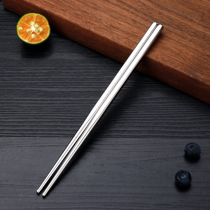 1 Pairs 304 Stainless Steel Chopsticks Non-Slip Tableware Adult Chopsticks, 18.5cm, 22.7cm