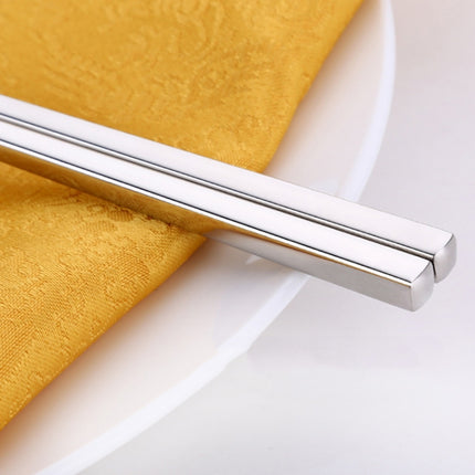 1 Pairs 304 Stainless Steel Chopsticks Non-Slip Tableware Adult Chopsticks, 18.5cm, 22.7cm