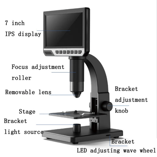 2000X 7 Inch Microbial Cell Observation Microscope Electronic Digital Magnifying Glass