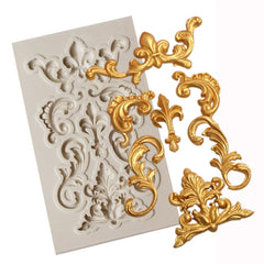 2 PCS Border Silicone Mold Fondant Mold Cake Decorating Tools Chocolate Mold, Border Silicone Mold