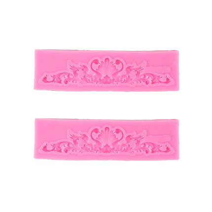 2 PCS Fondant Cake Silicone Mold Hollow Embossed Border Frame Retro Photo Frame Mould