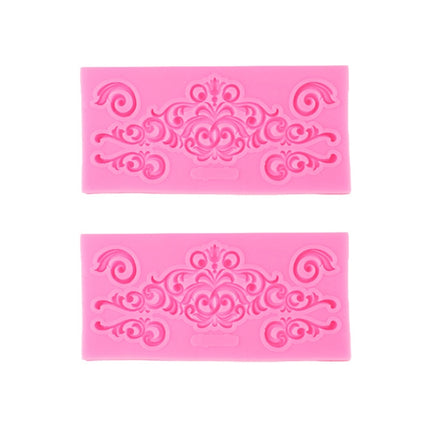 2 PCS Fondant Cake Silicone Mold Hollow Embossed Border Frame Retro Photo Frame Mould
