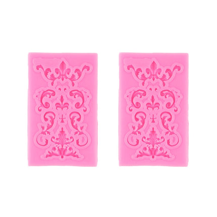 2 PCS Fondant Cake Silicone Mold Hollow Embossed Border Frame Retro Photo Frame Mould