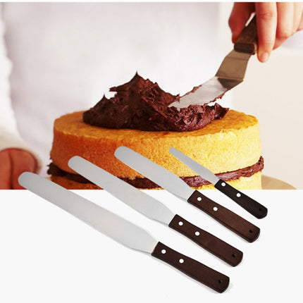 Wooden Handle Spatula Baking Stainless Steel Cake Straight Knife