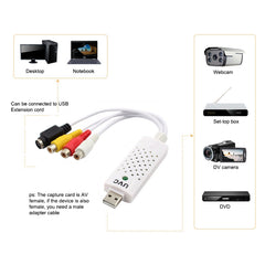 Portable USB 2.0 Audio Video Capture Card Adapter VHS to DVD Video Capture for Win7 / Win8/ XP/ Vista, Free Drive