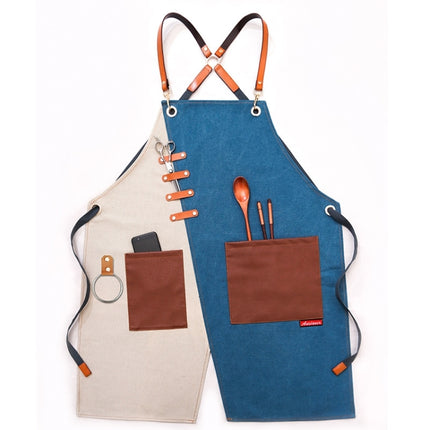 Denim Apron Barber Milk Tea Shop Waiter Overalls