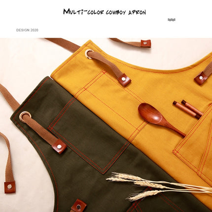 Household Denim Apron Barista Floral Tea Shop Barber Work Clothes, Adult Version, for Children 47cm, for Children 57cm