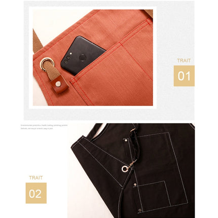 Household Denim Apron Barista Floral Tea Shop Barber Work Clothes, Adult Version, for Children 47cm, for Children 57cm