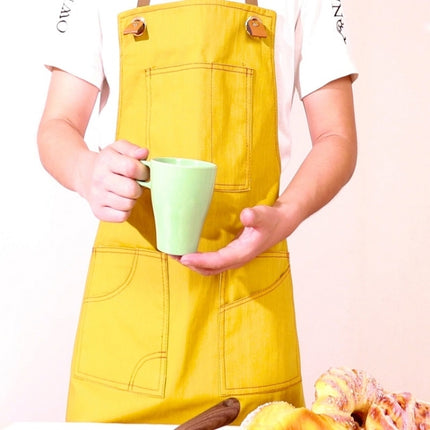 Household Denim Apron Barista Floral Tea Shop Barber Work Clothes, Adult Version, for Children 47cm, for Children 57cm