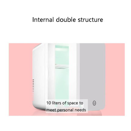 PD-8 8L Mirror Cosmetics Storage Small Refrigerator Fruit Drink Refrigerator, 8L White (UK Plug), 8L White (EU Plug), 8L White (AU Plug)