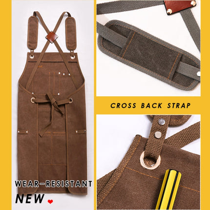 Canvas Apron Barber Roasting Cafe Gardening Woodworking Men And Women Work Clothes, Adult Models, For Children 47cm, For Children 57cm