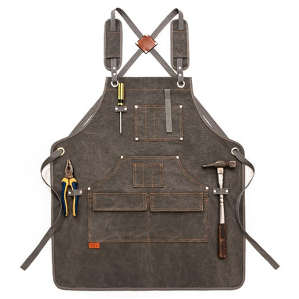 Canvas Apron Barber Roasting Cafe Gardening Woodworking Men And Women Work Clothes, Adult Models, For Children 47cm, For Children 57cm