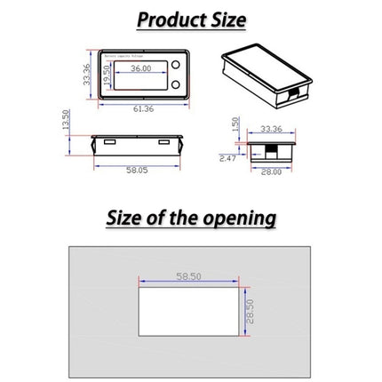 SUPNOVA DC 8-100V Battery Capacity Indicator Voltmeter Voltage Gauge,Style:, White, White + Alarm + Temperature, Blue, Blue +Alarm + Temperature