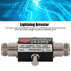 CA-23RS 400W 2500MHz Lighting Arrestor N Male Plug to N Female Coaxial Lightning Surge Protector, CA-23RS