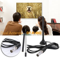 Home Radio FM Antenna DTMB TV Signal Amplifier DVB-T/T2 Car Antenna, TV Male, TV Male to Female