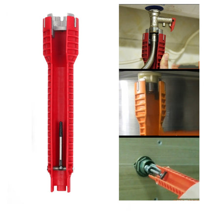 Multifunctional Sink Bathroom Wrench Plumbing Installation Tool Water Pipe Faucet Repair Removal Tool, 5 In 1, 8 In 1, Metal Double-head