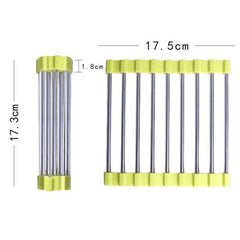 MS-202 Home Kitchen Stainless Steel Non-Slip Anti-Scalding Placemat Folding Heat Insulation Pot Mat, Color Random Delivery, MS-202 Random Color