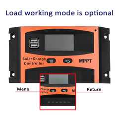 MPPT 12V/24V Automatic Identification Solar Controller With USB Output, 30A, 40A, 50A, 60A