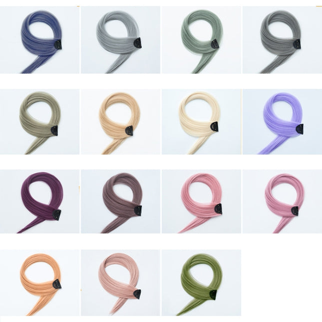 5 PCS Color Highlighting Hair Extension Piece One-Piece Invisible Seamless Hair Extension Piece, Smoky Blue, White Tea Ash, Space Gray, Pencil Gray, Aoki Ash, Flax Gold, Fog White Copper, Aurora Violet, Thin Plum Purple, Thin Rattan, Cherry Pink       ...
