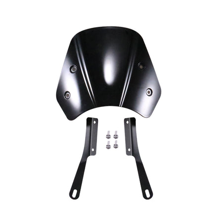 5-7 Inch Retro Motorcycle Windshield Universal Modified Windshield, Black, Smoky, Transparent