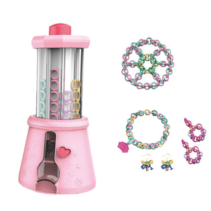 DIY Braided Bracelet Toy Beaded Braided Chain Link Maker Girl Dress Up Toy, Pink, Purple