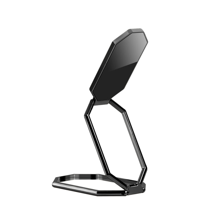 Soporte para teléfono móvil con anillo de aleación de zinc plegable y adhesivo, con hebilla magnética para coche, color negro elegante y oro rosa