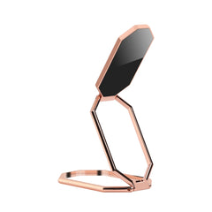 Folding And Sticking Zinc Alloy Mobile Phone Ring Holder Car Magnetic Ring Buckle, Cool Black, Rose Gold