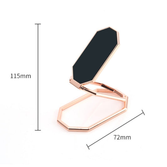 Folding And Sticking Zinc Alloy Mobile Phone Ring Holder Car Magnetic Ring Buckle, Cool Black, Rose Gold