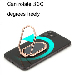 Folding And Sticking Zinc Alloy Mobile Phone Ring Holder Car Magnetic Ring Buckle, Cool Black, Rose Gold