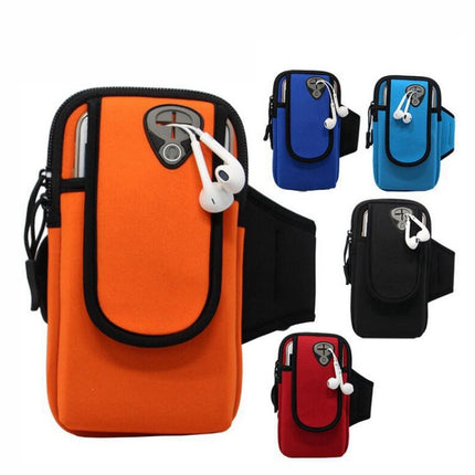 Running Mobile Phone Arm Bag Sports Mobile Phone Arm Sleeve, 10.5x19cm (Red), 10.5x19cm (Black), 10.5x19cm (Orange), 10.5x19cm (Light Blue), 10.5x19cm (Navy Blue)