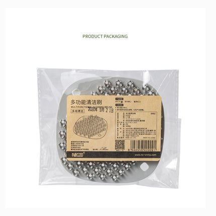 2 PCS Multifunctional Silicone Cleaning Brush Non-Oily Kitchen Cleaning Scouring Pad, Honey Bud Red, Bamboo Green, Pine Gray