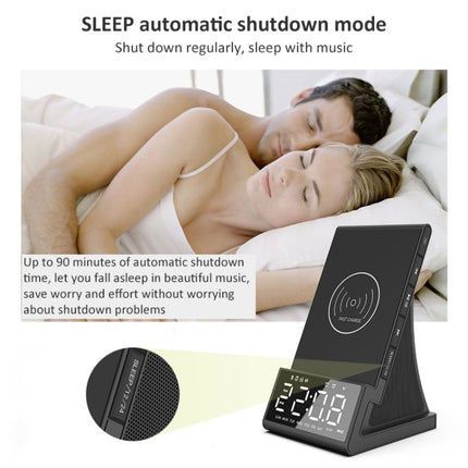 X7 Multifunctional Wireless Charging Bluetooth Speaker with Alarm Clock & Radio & Remote Control, US Plug, UK Plug, EU Plug, AU Plug