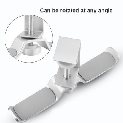 Universal Metal Headphone Double Bracket Headphone Hanger Desktop Lock Clip Headphone Display Shelf, Black, Silver