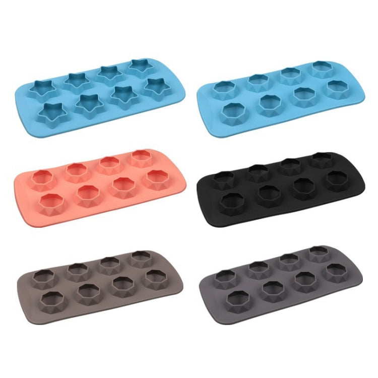 2 PCS Creative Silicone Ice Tray Mold 8 Continuous Mould Home-Made DIY Ice Tray Box, Style:, Fruit  (Blue), Fruit  (Vermillion), Round  (Red), Round  (Blue), Brick  (Blue), Brick (Gray), Five-star  (Blue), Ice Cream (Blue), Lemon  (Green)��������������...