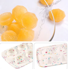 2 PCS Creative Silicone Ice Tray Mold 8 Continuous Mould Home-Made DIY Ice Tray Box, Style:, Fruit  (Blue), Fruit  (Vermillion), Round  (Red), Round  (Blue), Brick  (Blue), Brick (Gray), Five-star  (Blue), Ice Cream (Blue), Lemon  (Green)��������������...