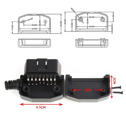 5 PCS 16PIN Car Male Connector OBD2 Connector Plug + Shell + Line Card + Screw OBD Plug J1962M, OBD Plug