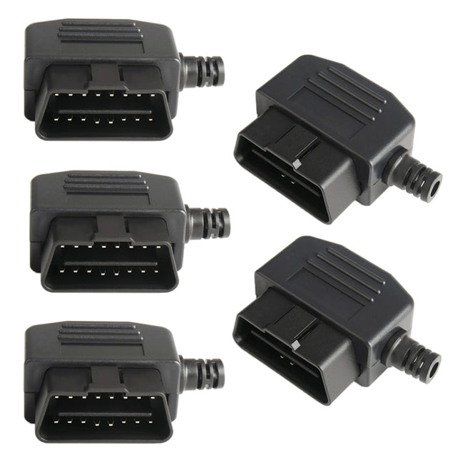 5 PCS 16PIN Car Male Connector OBD2 Connector Plug + Shell + Line Card + Screw OBD Plug J1962M, OBD Plug