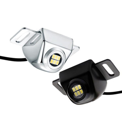 Car LED Electric Eye Reversing Light External Bulb Modified License Plate Auxiliary Light, Black, Silver