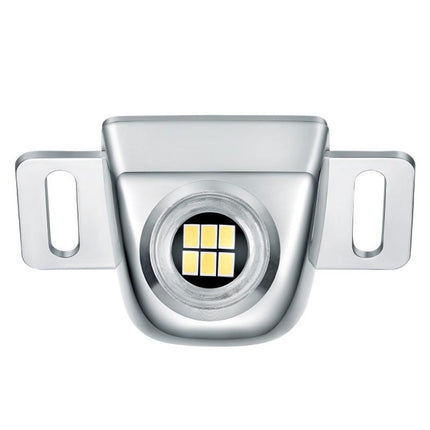 Car LED Electric Eye Reversing Light External Bulb Modified License Plate Auxiliary Light, Black, Silver