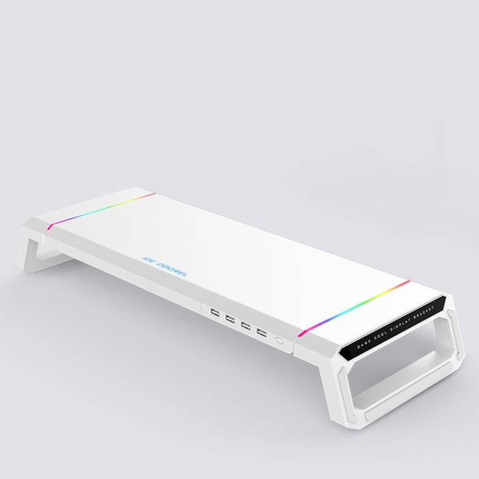 ICE COOREL T1 Monitor Increased Rack Foldable Laptop Stand With RGB Lighting & 4xUSB Expansion Interface