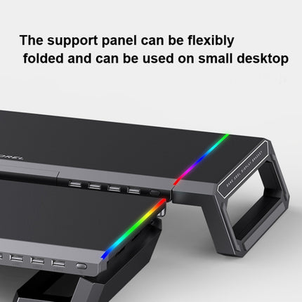 ICE COOREL T1 Monitor Increased Rack Foldable Laptop Stand With RGB Lighting & 4xUSB Expansion Interface