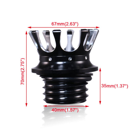 Motorcycle CNC Aluminum Alloy Crown Fuel Tank Cap Suitable For Harley 883 / XL / 1200 / 48 / 72, Black, Black and White, Golden, Silver, Bronze