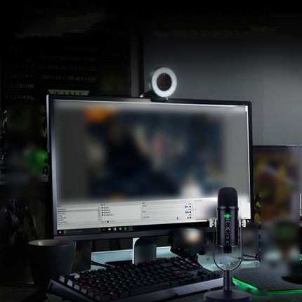 BM-86 USB Condenser Microphone Voice Recording Computer Microphone Live Broadcast Equipment Set, Cantilever Bracket Set, Standard+Small Blowout Prevention Net